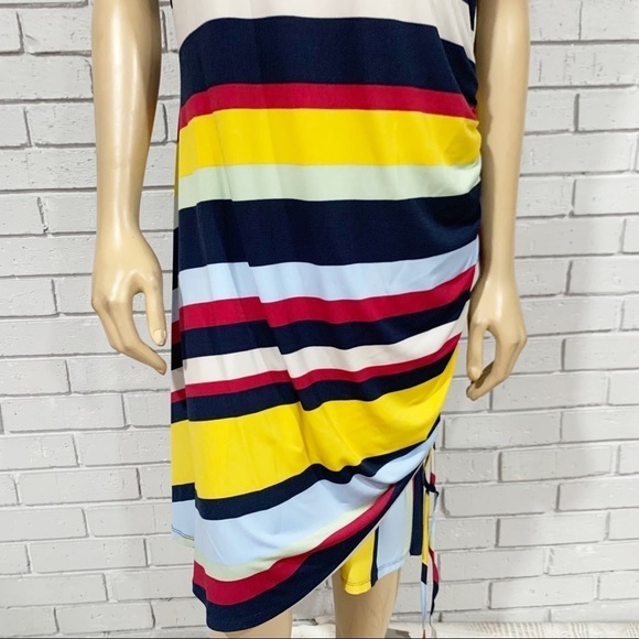 Julia Jordan Stripe Side Ruched Knit Dress - Picture 3 of 12